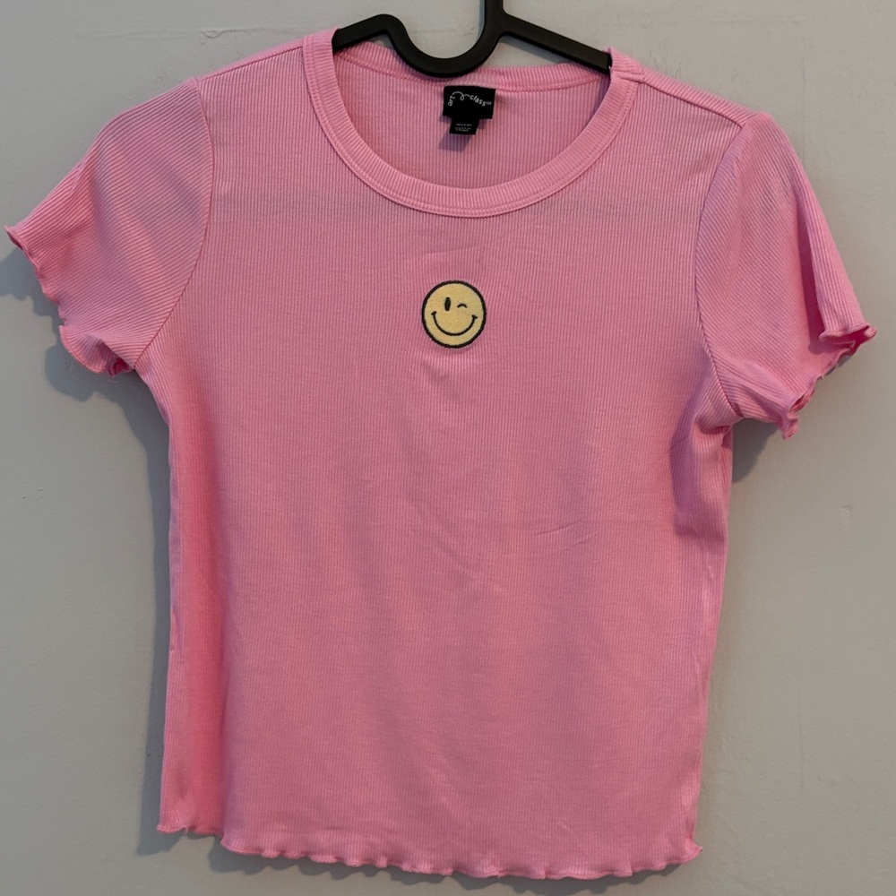 Art Class Pink Tee with Smiley Face
